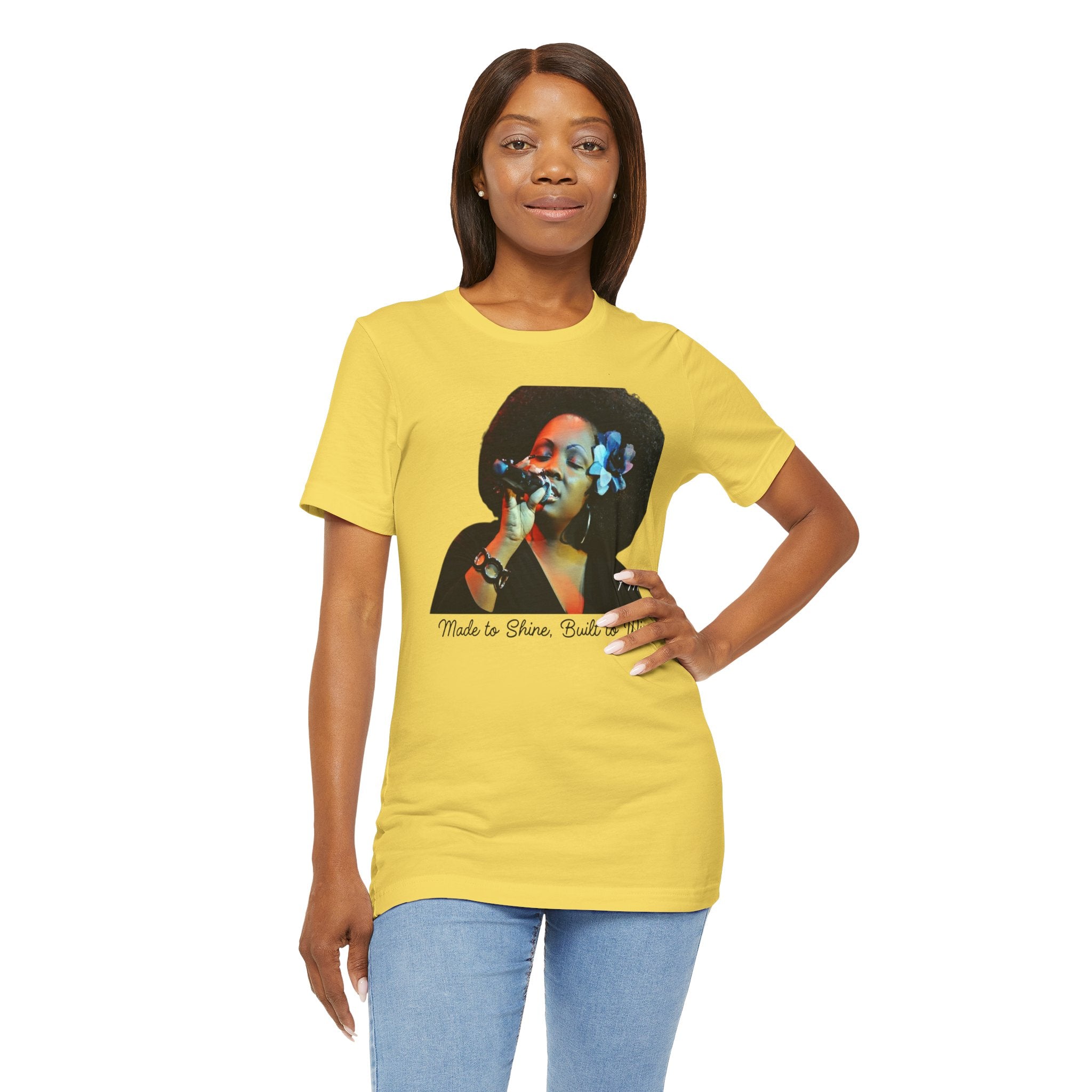 Empowerment T-Shirt – 'Made to Shine, Built to Win' Motivational Graphic Tee
